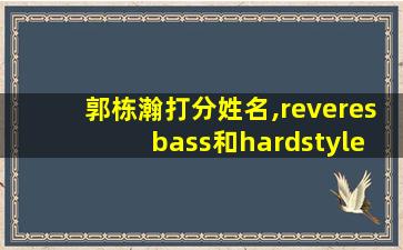 郭栋瀚打分姓名,reveres bass和hardstyle的区别